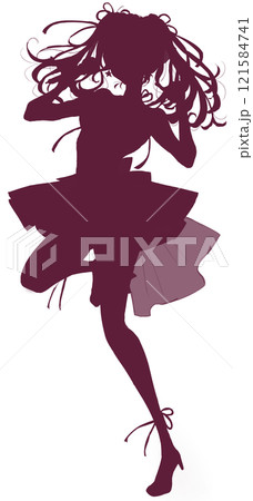 歌って踊るアイドル　影絵 121584741