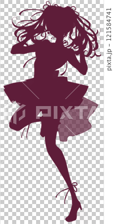 歌って踊るアイドル　影絵 121584741