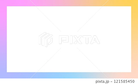 カラフルでレインボーなグラデーションのフレーム背景 121585450