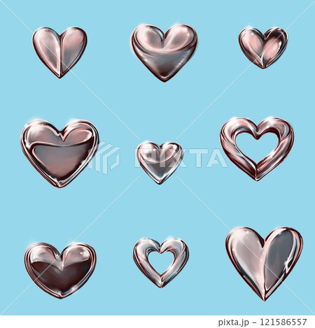 Set of hearts.  Seamless pattern with hearts. 121586557