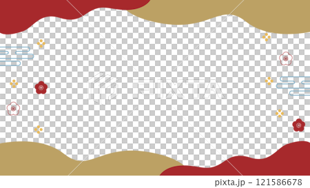 Simple gold and red floral geometric frame for New Year's Simple gold and red floral geometric frame for New Year's 121586678
