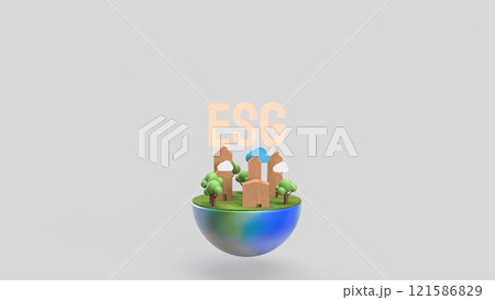 The ESG or Environmental, social, and governance for eco concept 3d rendering. 121586829
