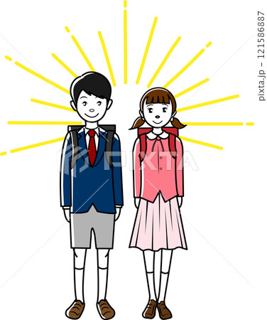 新学期の児童 新学期の児童 121586887