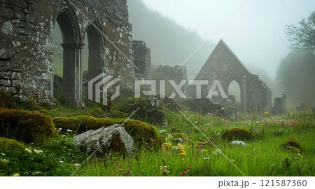 霧の中の廃墟 121587360
