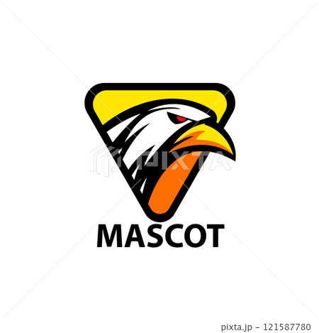 eagle head mascot image with triangle mascot logo 121587780