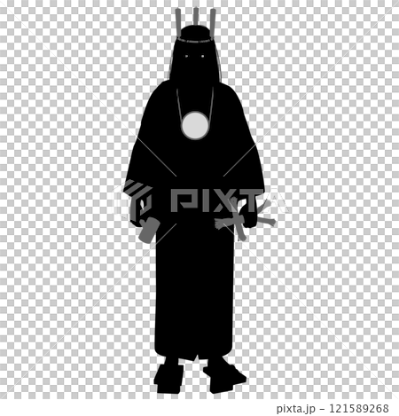 A woman praying at midnight 121589268