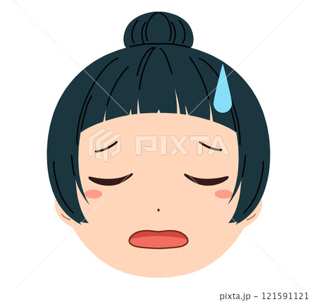 女の子の顔のアイコンイラスト 女の子の顔のアイコンイラスト 121591121
