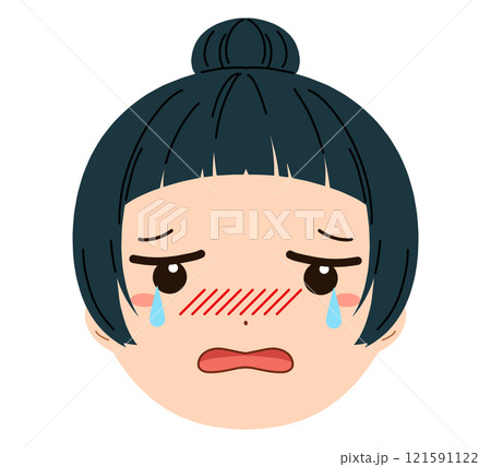 女の子の顔のアイコンイラスト 女の子の顔のアイコンイラスト 121591122