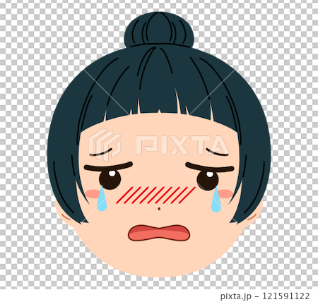 女の子の顔のアイコンイラスト 女の子の顔のアイコンイラスト 121591122