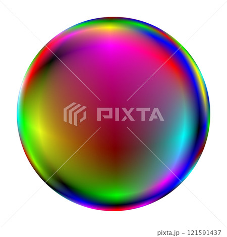 カラフルなしゃぼん玉のイラスト カラフルなしゃぼん玉のイラスト 121591437