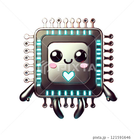 半導体イメージキャラクターアイコン画像　Generative　AI 121591646