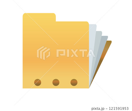 Classic gradient yellow computer file folder icon with document Classic gradient yellow computer file folder icon with document 121591953