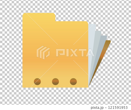 Classic gradient yellow computer file folder icon with document Classic gradient yellow computer file folder icon with document 121591953
