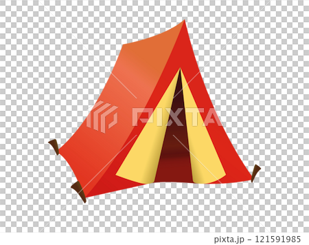 Red gardient outdoor tent icon, used for protection frtom wind and rain when camping Red gardient outdoor tent icon, used for protection frtom wind and rain when camping 121591985