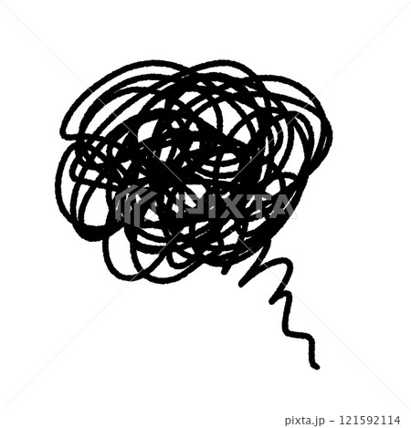 ぐちゃぐちゃに絡まるモヤモヤのイメージ　ストレス　不満　イライラ 121592114