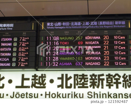 新幹線の時刻掲示板 新幹線の時刻掲示板 121592487