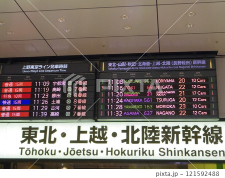 新幹線の時刻掲示板 新幹線の時刻掲示板 121592488