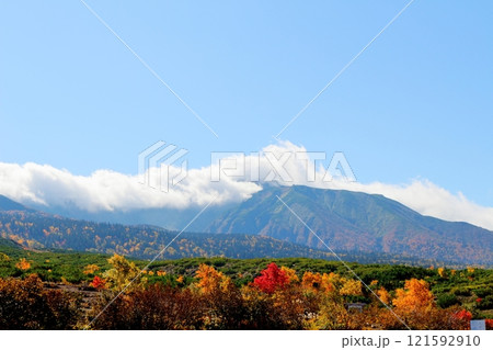 北海道紀行　　10月上旬の十勝岳連峰　　秋の十勝岳　　紅葉の十勝岳　　望岳台からの十勝岳連峰 121592910