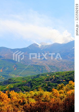 北海道紀行　　10月上旬の十勝岳連峰　　秋の十勝岳　　紅葉の十勝岳　　望岳台からの十勝岳連峰 121592919