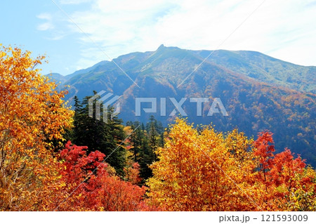 北海道紀行 10月上旬の十勝岳連峰 秋の十勝岳 紅葉の十勝岳 十勝岳温泉からの十勝岳連峰 北海道紀行 10月上旬の十勝岳連峰 秋の十勝岳 紅葉の十勝岳 十勝岳温泉からの十勝岳連峰 121593009
