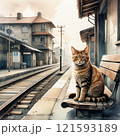 古駅と猫の風景 121593189