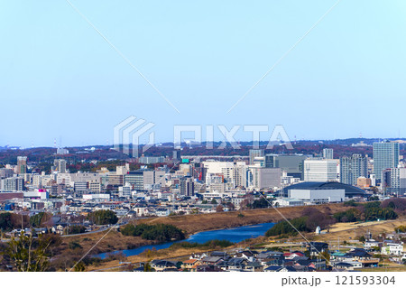 豊田市の風景　スカイホール豊田　市街地　2025年1月1日撮影 121593304