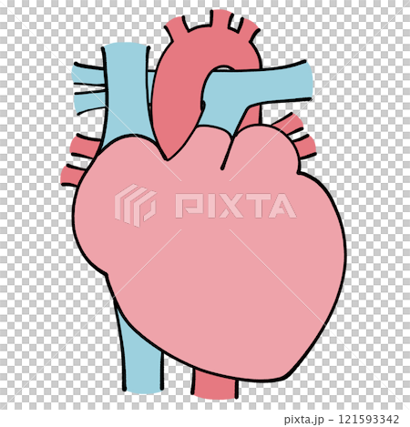 不健康な心臓のイラスト 121593342