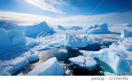 美しい流氷の風景イメージ6 121593492