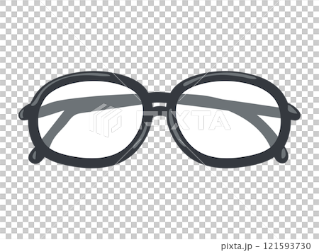 畳んだ黒ブチ眼鏡 121593730