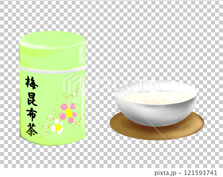 Ume kombucha tea and tea caddy 121593741