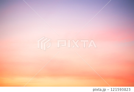 Sunset Sky Orange Cloud Sunrise Background Evening Golden Hour Blue Dawn Twilight Summer blur Nature Night Horizon Sun Clear Beautiful Clean Cloudy Light Dramatic Bright Calm Yellow Soft Warm Abstract 121593823