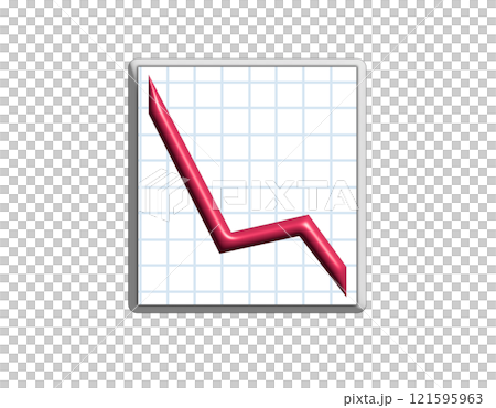 3D red business presentation summary finance report bar chart decreasing icon 121595963