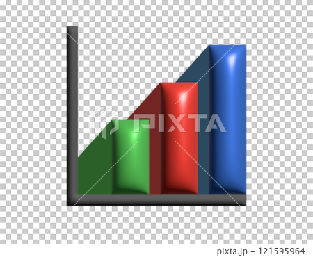 3D business presentation summary finance report bar chart icon 121595964
