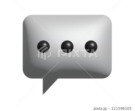 3D cartoon style balloon icon, represent spoken word in comic 121596105