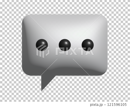 3D cartoon style balloon icon, represent spoken word in comic 121596105