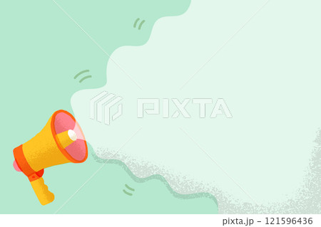 メガホンのフレーム 121596436