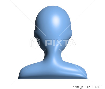 Blue silhouette generic profile of one person 3D icon , represent a user or member 121596439