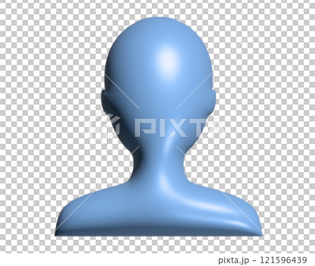 Blue silhouette generic profile of one person 3D icon , represent a user or member 121596439