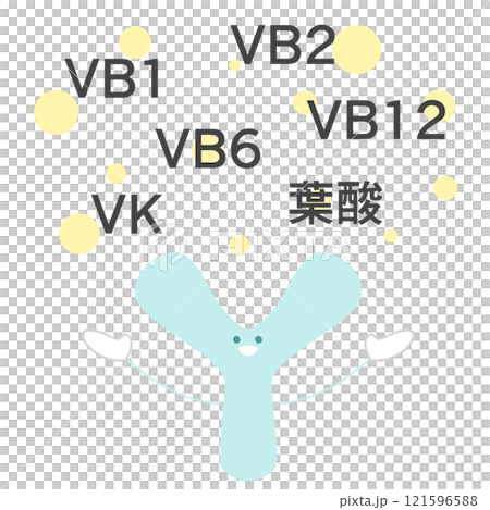 雙歧桿菌合成 B 族維生素和維生素 K 的插圖 雙歧桿菌合成 B 族維生素和維生素 K 的插圖 121596588