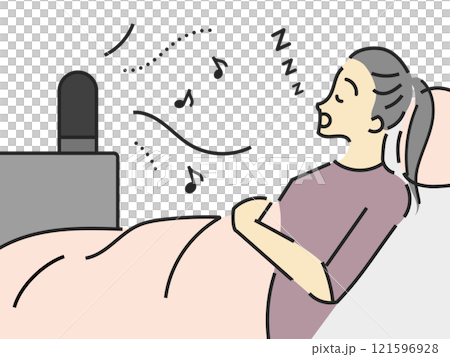 女人一邊聽音樂一邊睡覺 121596928