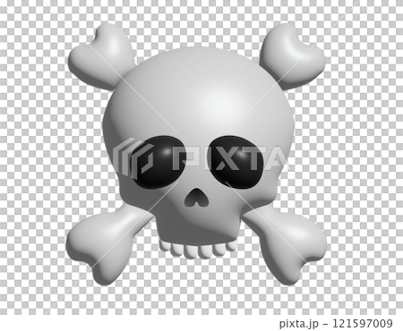 Whitish gray human skull with crossbones icon Whitish gray human skull with crossbones icon 121597009