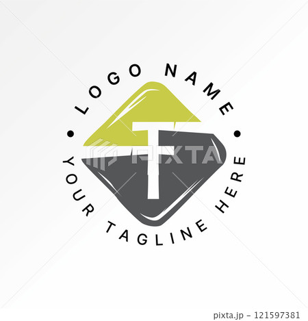 Logo design graphic concept creative premium vector stock image graphic letter TTH or FF font square top down scratch art monogram typography branding 121597381