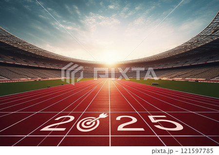 Business happy new year 2025 target and success concept, Generative AI 121597785