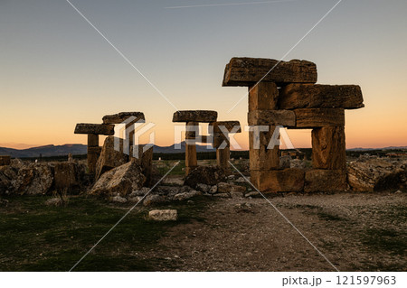 Full moonrise in the ancient city of Blaundos Full moonrise in the ancient city of Blaundos 121597963