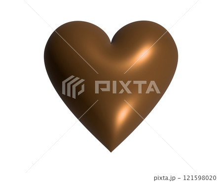 The isolated classic love brown glossy heart 3D icon 121598020