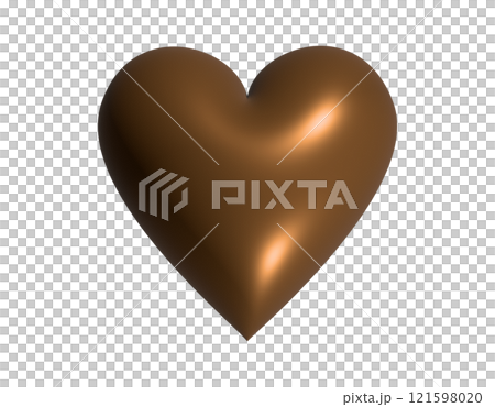 The isolated classic love brown glossy heart 3D icon 121598020