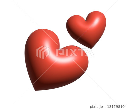 Two love red glossy hearts icon, used for expressions of love is in the air Two love red glossy hearts icon, used for expressions of love is in the air 121598104