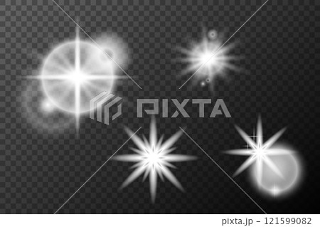 set of burst light effect set of burst light effect 121599082