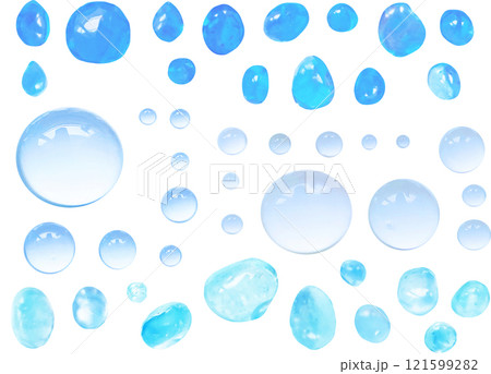 切り抜き素材セットー水滴とガラスの雫 121599282