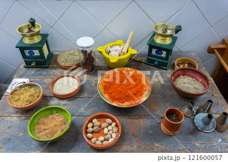Ingredients for Iberian Ham Production in Sierra de Aracena, Spain. 121600057